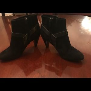 Cole Haan black suede booties Nike Air Tech.